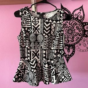 F21 Tribal Print Peplum Top